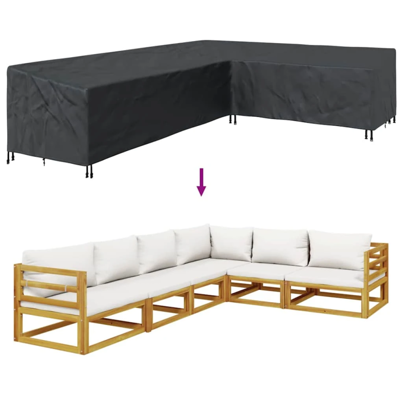 vidaXL Mēbeļu pārklājs Melna 355 x 275 x 80 cm 210D Oksforda audums