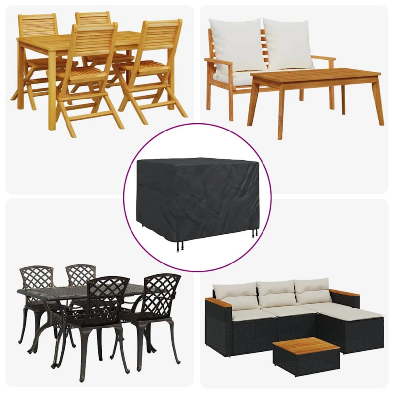 vidaXL Mēbeļu pārklājs Vienkrāsains Melna 125 x 125 x 74 cm audums