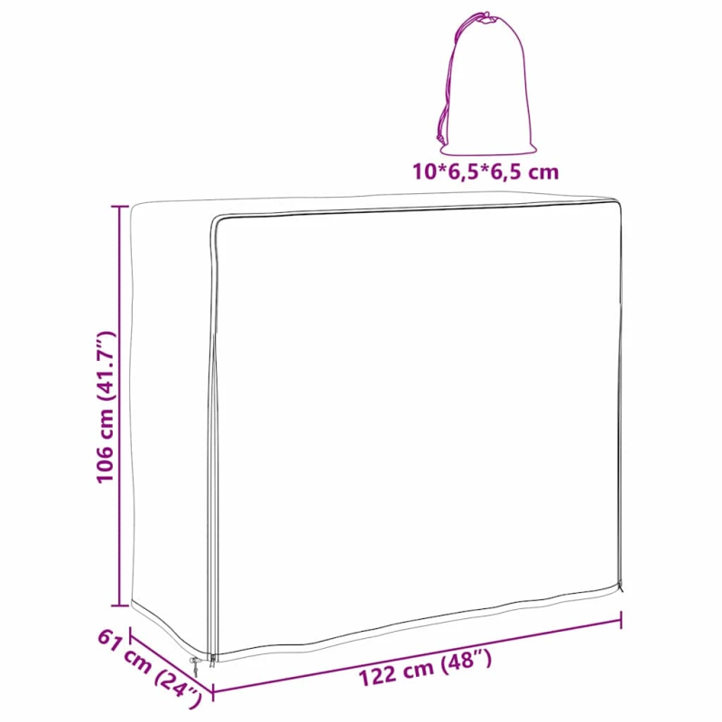 vidaXL Malkas statnes pārsegs Melna 61 x 122 x 106 cm audums