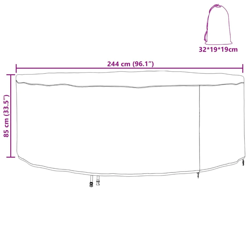 vidaXL Āra mēbeļu pārsegs Melna 244 x 244 x 85 cm 420D okforda audums