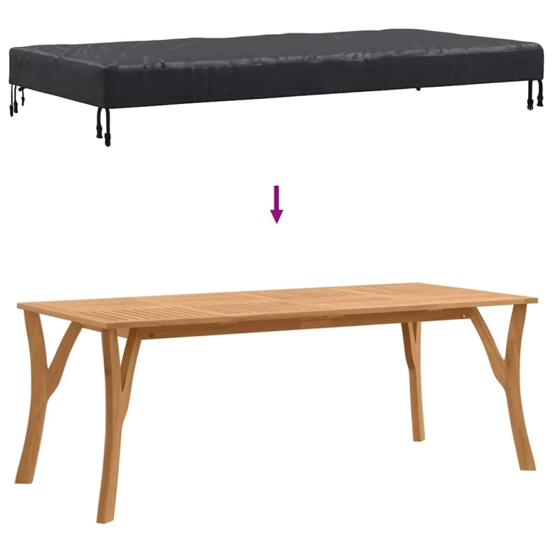 vidaXL Galda vāks Vienkrāsains Melna 102 x 202 x 15 cm audums