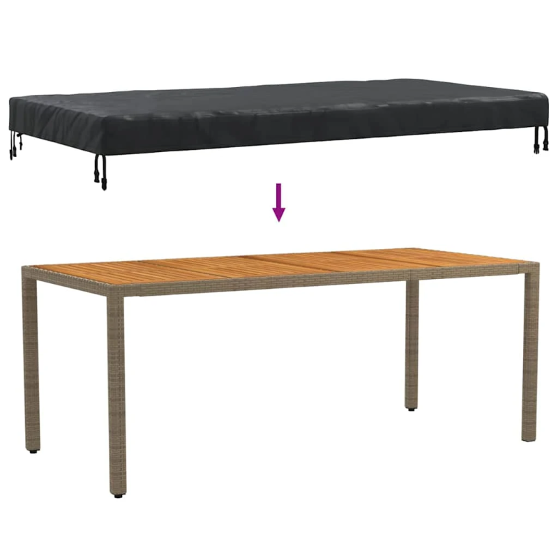 vidaXL Galda vāks Vienkrāsains Melna 102 x 202 x 15 cm audums