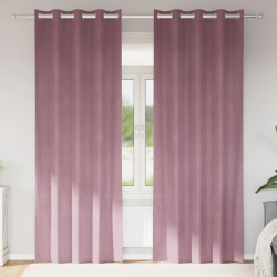 vidaXL Aptumšojošie aizkari 2 pcs Tumšs rozā 140 x 260 cm Samts