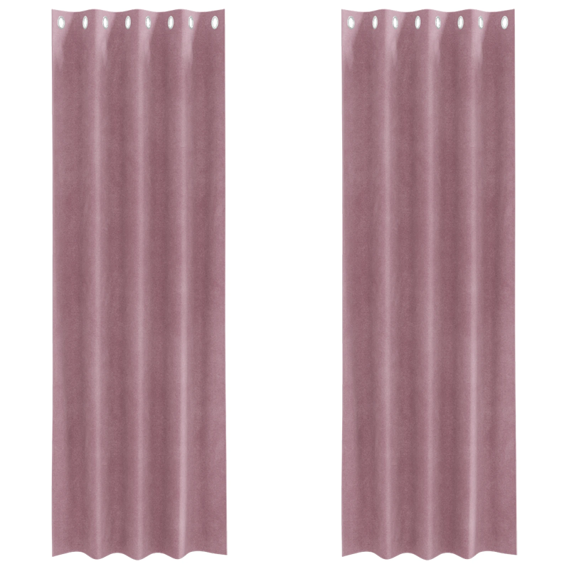 vidaXL Aptumšojošie aizkari 2 pcs Tumšs rozā 140 x 260 cm Samts