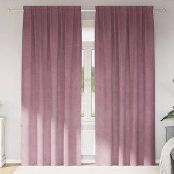 vidaXL Aptumšojošie aizkari 2 pcs Tumšs rozā 140 x 260 cm Samts