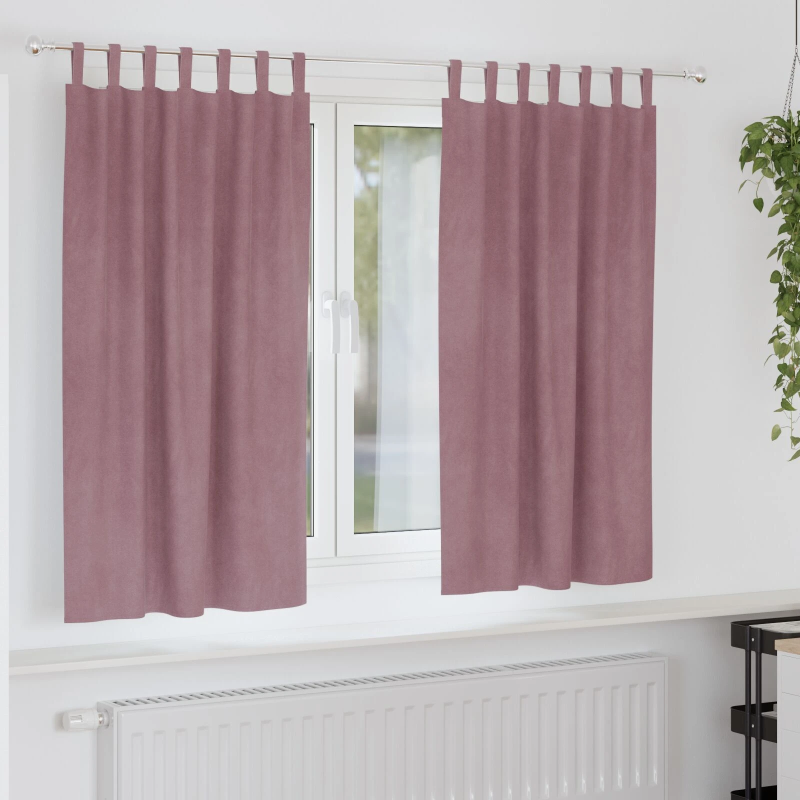 vidaXL Aptumšojošie aizkari 2 pcs Tumšs rozā 140 x 175 cm Samts