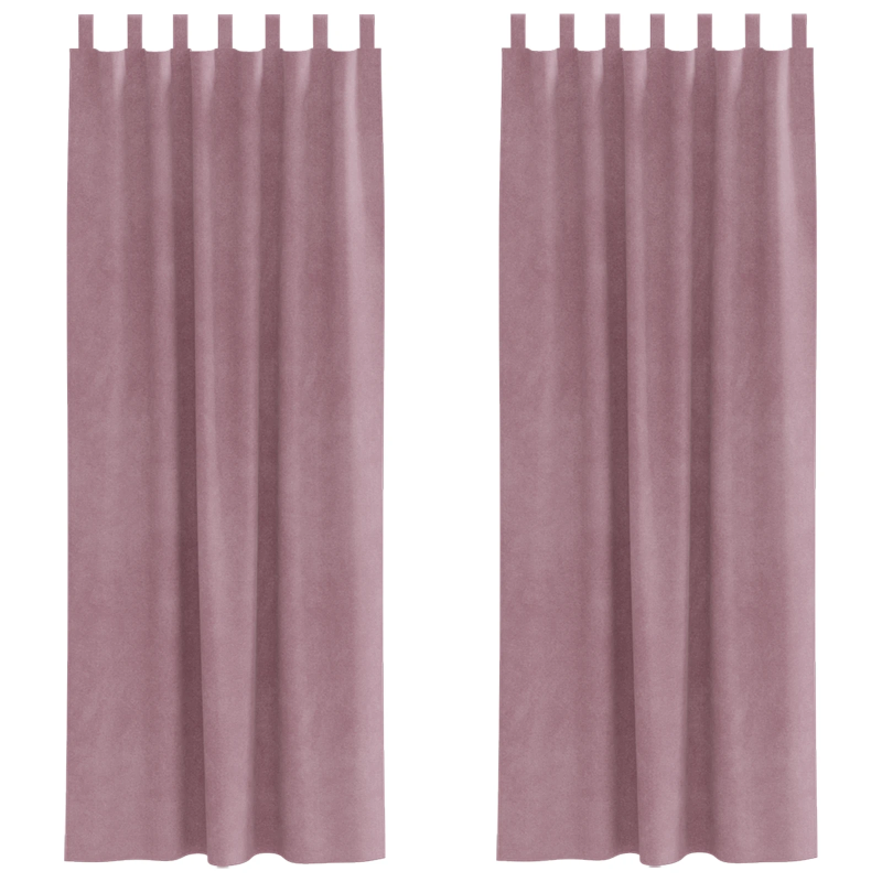 vidaXL Aptumšojošie aizkari 2 pcs Tumšs rozā 140 x 225 cm Samts