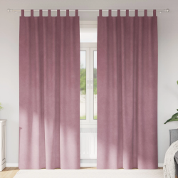 vidaXL Aptumšojošie aizkari 2 pcs Tumšs rozā 140 x 260 cm Samts