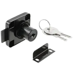 Slēdzene skapim ar 2 atslēgām 138mm melna