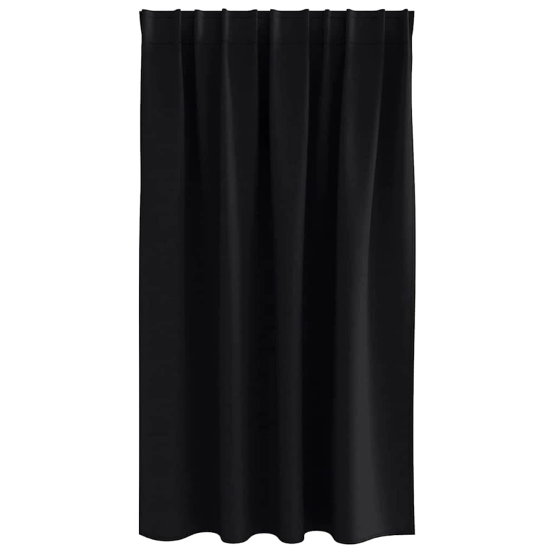 vidaXL Aizkari ar Gredzeniem, kas Aizliedz Gaismu 2 pcs Melna