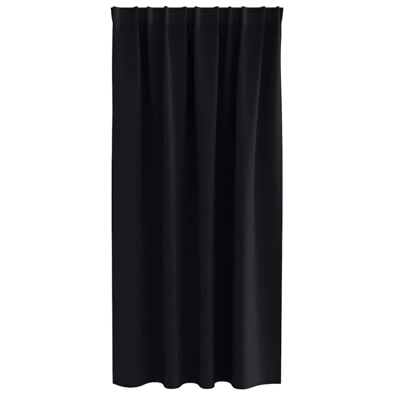 vidaXL Aizkari ar Gredzeniem, kas Aizliedz Gaismu 2 pcs Melna