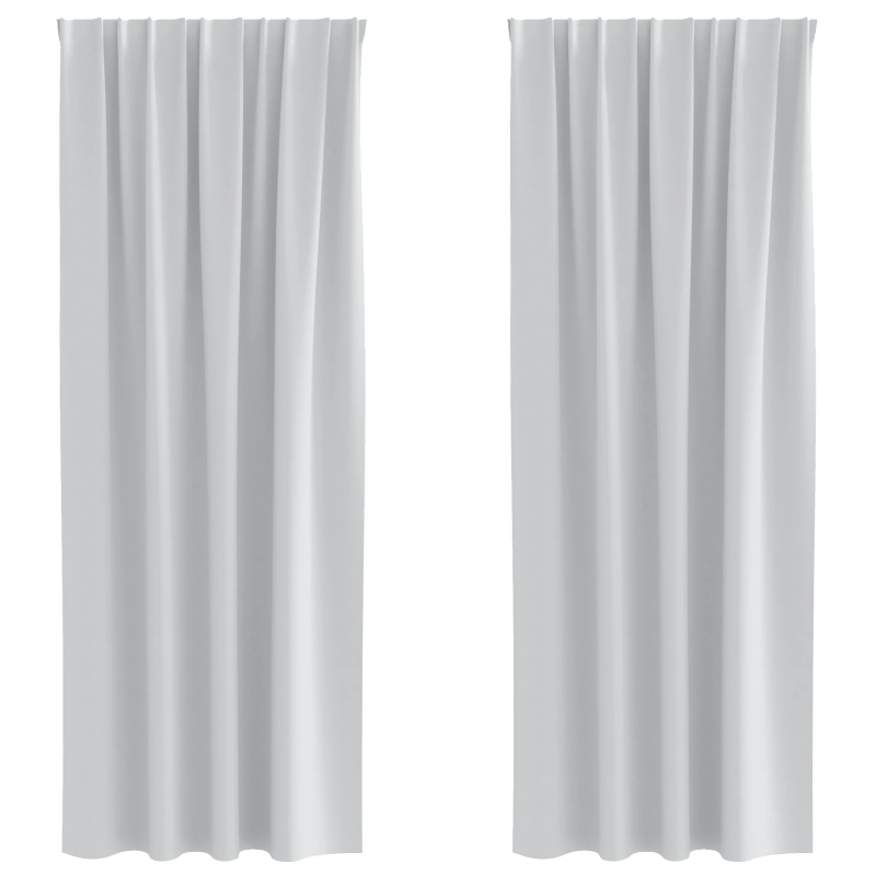 vidaXL Aizkari ar Gredzeniem, kas Aizliedz Gaismu 2 pcs Gaiši pelēka