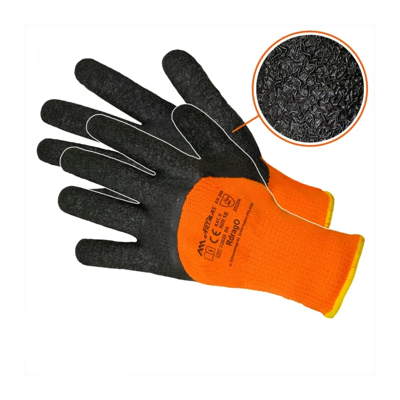 Cimdi ar raupju lateksu siltie 10.izm Rdrag Orange