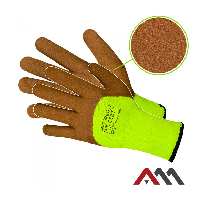 Cimdi ar putotu lateksu siltie 11.izm Rdrag dzelt.