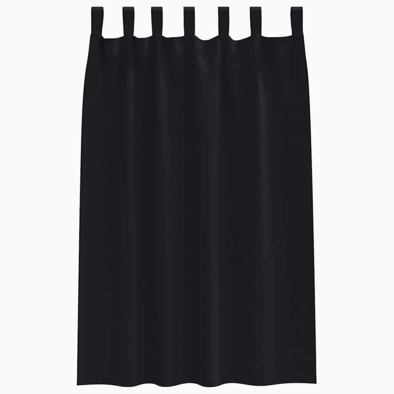 vidaXL Aizkari ar Gredzeniem, kas Aizliedz Gaismu 2 pcs Melna