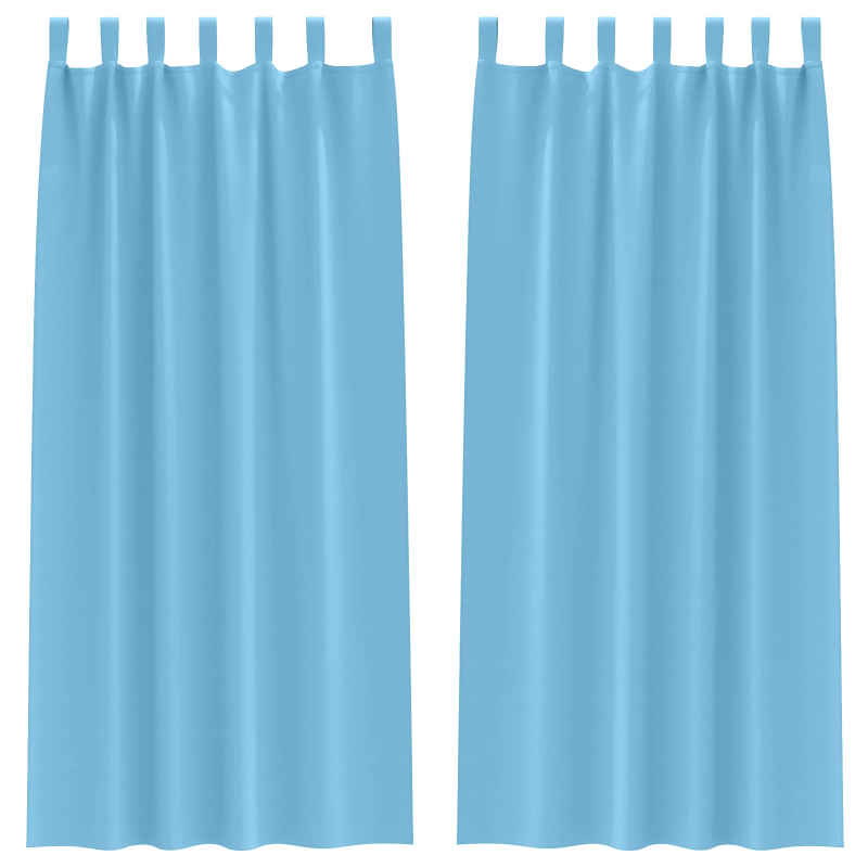 vidaXL Aizkari ar Gredzeniem, kas Aizliedz Gaismu 2 pcs Gaiši zils