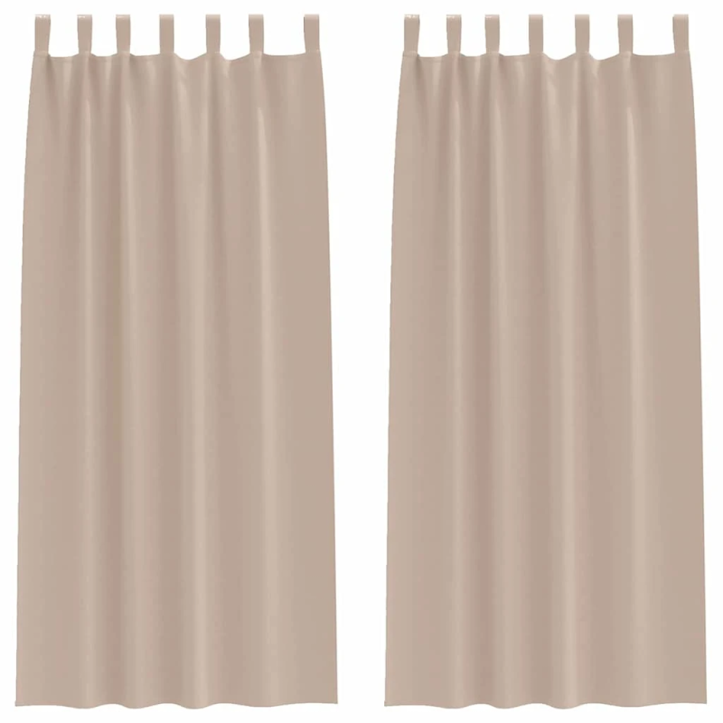 vidaXL Aizkari ar Gredzeniem, kas Aizliedz Gaismu 2 pcs Pelēkbrūna