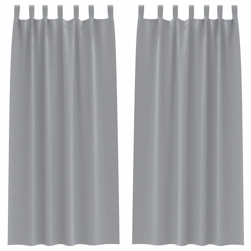 vidaXL Aizkari ar Gredzeniem, kas Aizliedz Gaismu 2 pcs Gaiši pelēks