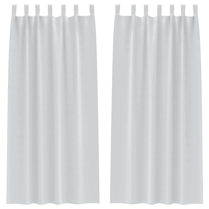 vidaXL Aizkari ar Gredzeniem, kas Aizliedz Gaismu 2 pcs Gaiši pelēka