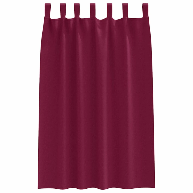 vidaXL Aizkari ar Gredzeniem, kas Aizliedz Gaismu 2 pcs Vīna sarkans