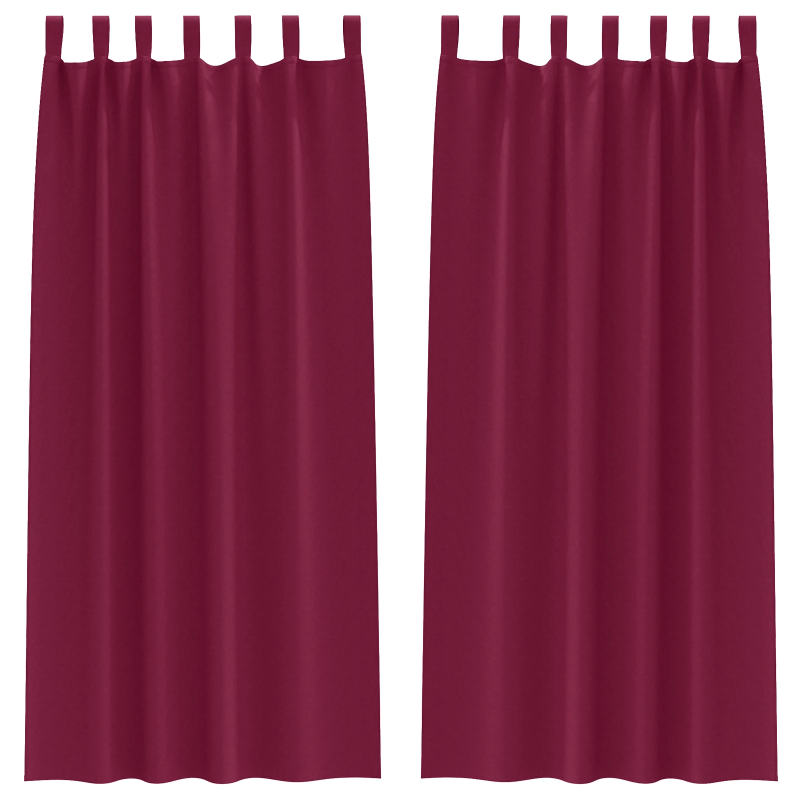 vidaXL Aizkari ar Gredzeniem, kas Aizliedz Gaismu 2 pcs Vīna sarkans