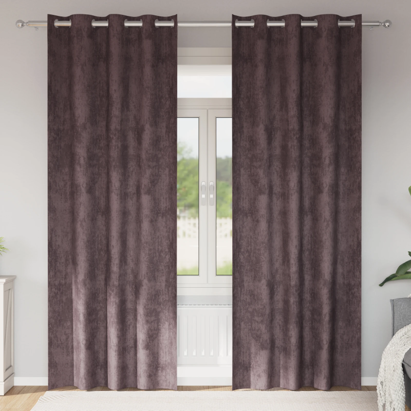 vidaXL Samta aizkari ar aizkariem 2 pcs Brūna 245 x 140 cm Samts