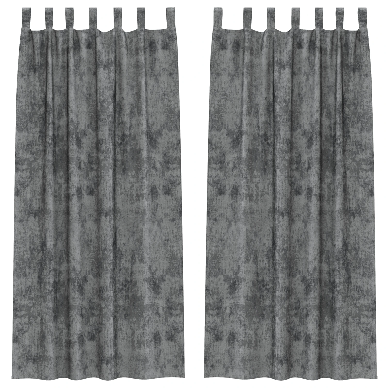 vidaXL Samta aizkari ar aizkariem 2 pcs Pelēka 245 x 140 cm Samts