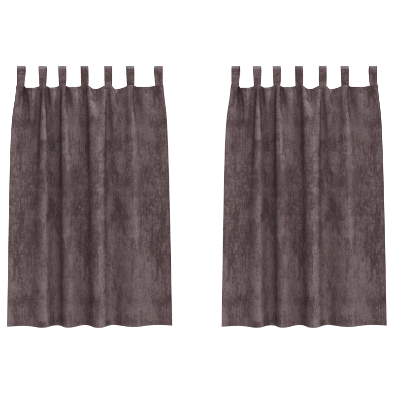 vidaXL Samta aizkari ar aizkariem 2 pcs Brūna 175 x 140 cm Samts