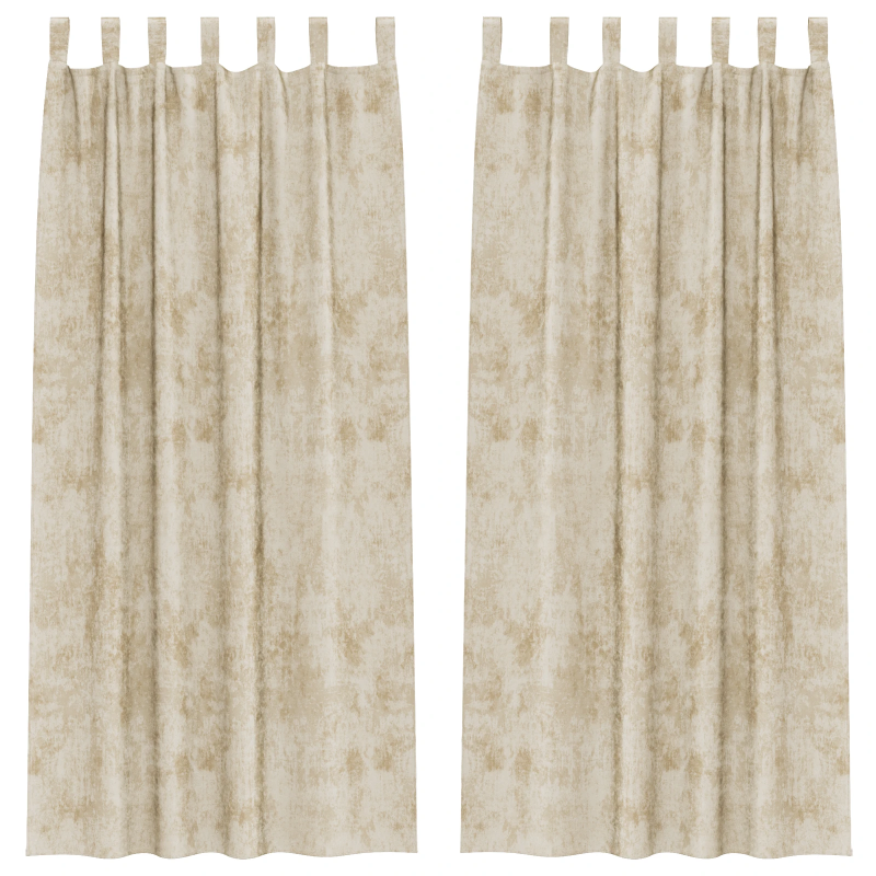 vidaXL Samta aizkari ar aizkariem 2 pcs Krēmkrāsa 245 x 140 cm Samts