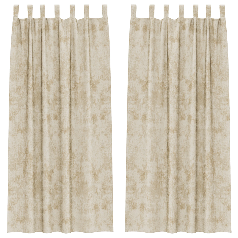 vidaXL Samta aizkari ar aizkariem 2 pcs Krēmkrāsa 260 x 140 cm Samts