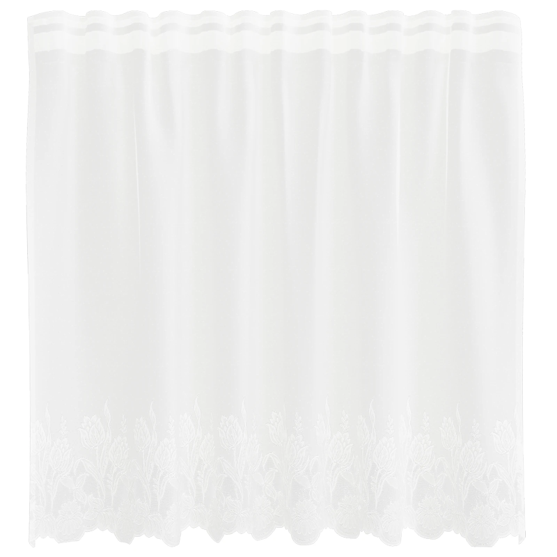 vidaXL Mežģīņu aizkars ar aizkariem Balts 120 x 150 cm Poliesters