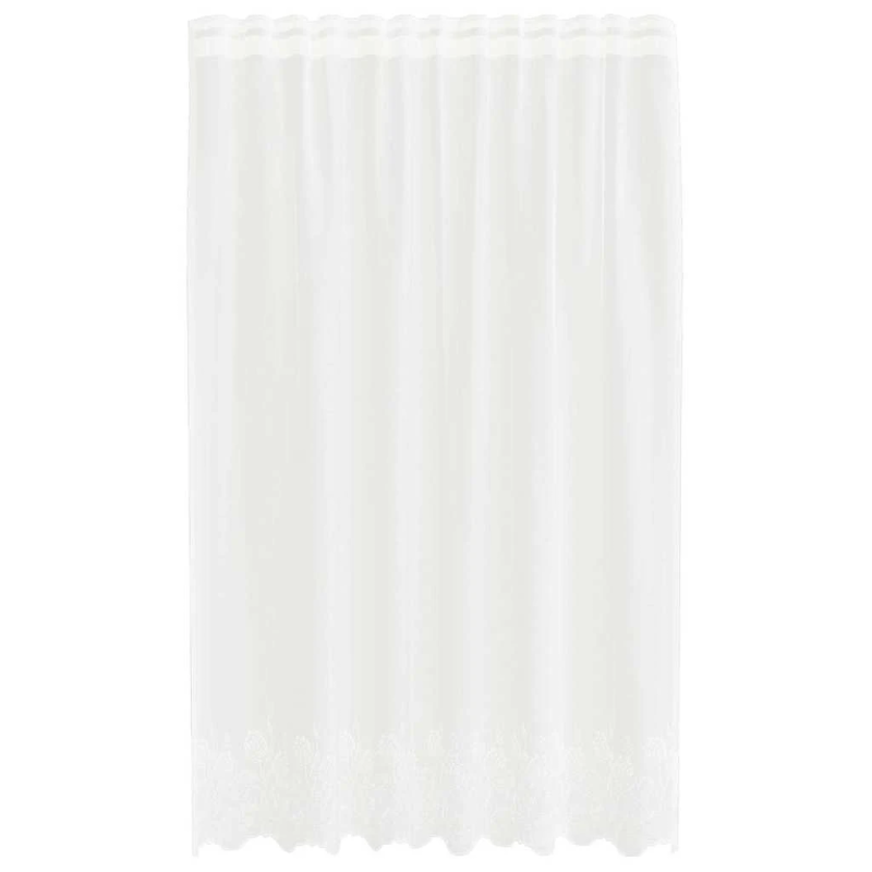 vidaXL Mežģīņu aizkars ar aizkariem Balts 140 x 150 cm Poliesters