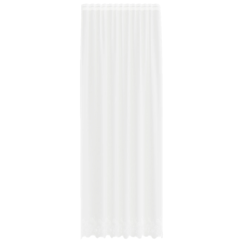 vidaXL Mežģīņu aizkars ar aizkariem Balts 280 x 150 cm Poliesters