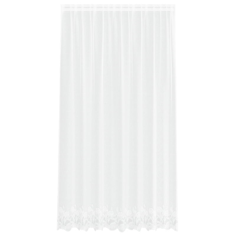 vidaXL Mežģīņu aizkars ar aizkariem Balts 220 x 200 cm Poliesters