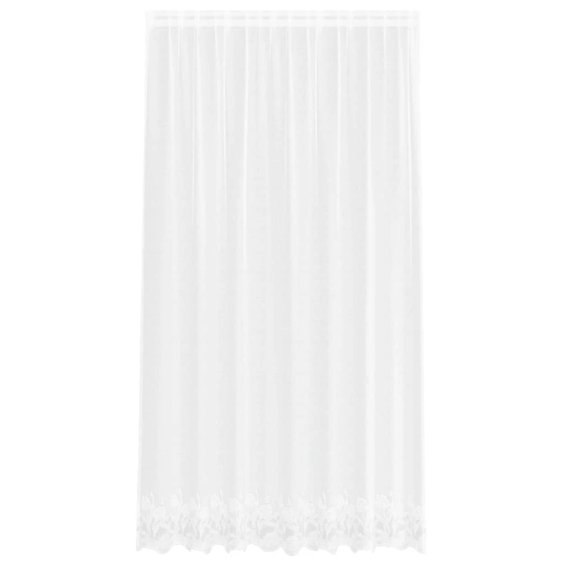 vidaXL Mežģīņu aizkars ar aizkariem Balts 240 x 200 cm Poliesters