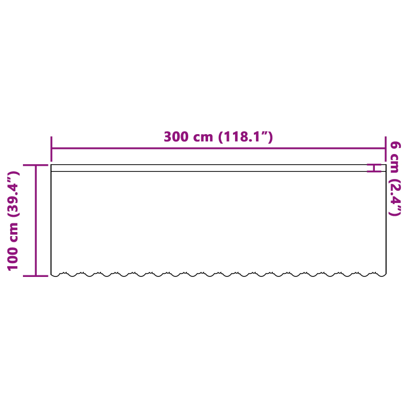 vidaXL Mežģīņu aizkars ar aizkariem Balts 100 x 300 cm Poliesters