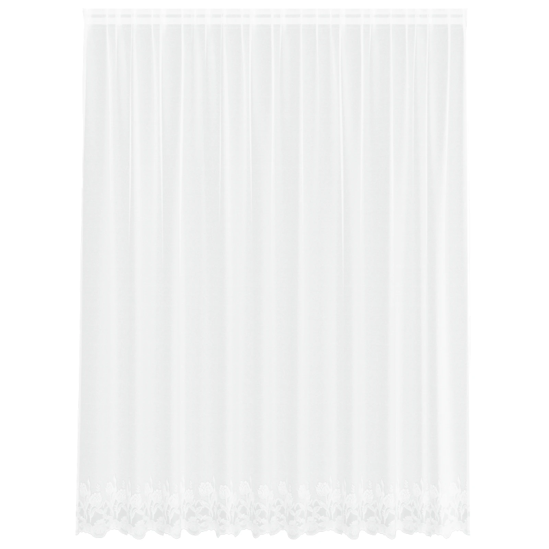 vidaXL Mežģīņu aizkars ar aizkariem Balts 200 x 300 cm Poliesters