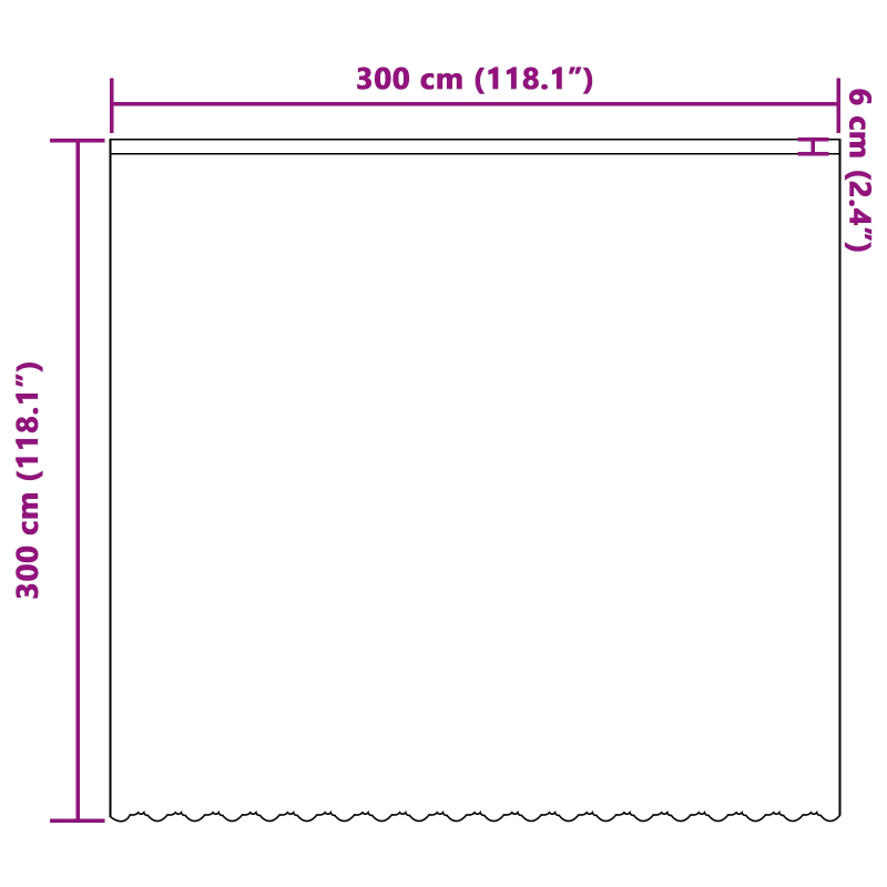 vidaXL Mežģīņu aizkars ar aizkariem Balts 300 x 300 cm Poliesters