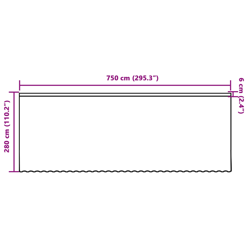 vidaXL Mežģīņu aizkars ar aizkariem Balts 280 x 750 cm Poliesters