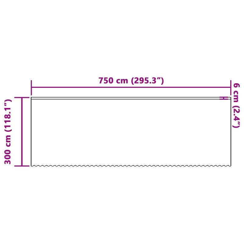 vidaXL Mežģīņu aizkars ar aizkariem Balts 300 x 750 cm Poliesters