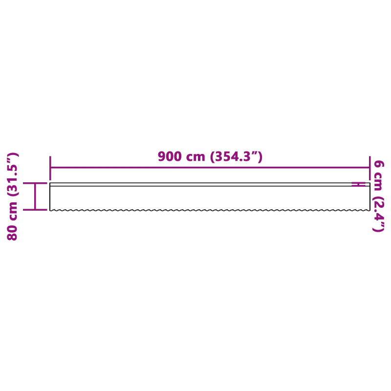 vidaXL Mežģīņu aizkars ar aizkariem Balts 80 x 900 cm Poliesters