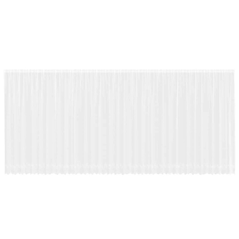 vidaXL Mežģīņu aizkars ar aizkariem Balts 220 x 900 cm Poliesters