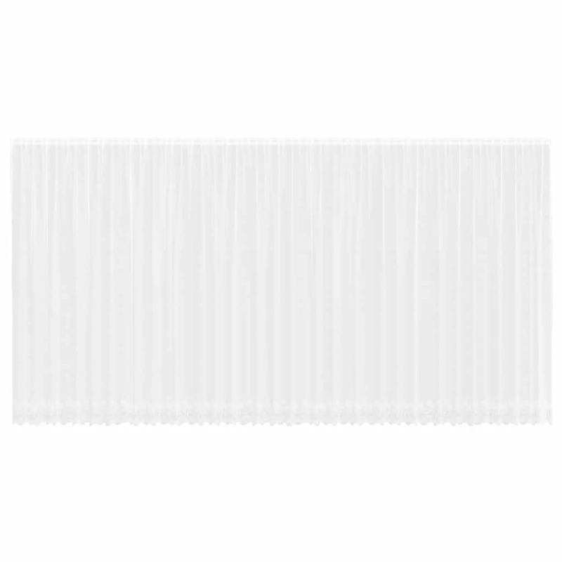 vidaXL Mežģīņu aizkars ar aizkariem Balts 300 x 900 cm Poliesters