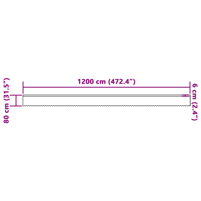 vidaXL Mežģīņu aizkars ar aizkariem Balts 80 x 1200 cm Poliesters