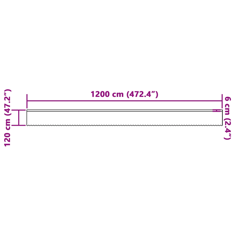 vidaXL Mežģīņu aizkars ar aizkariem Balts 120 x 1200 cm Poliesters