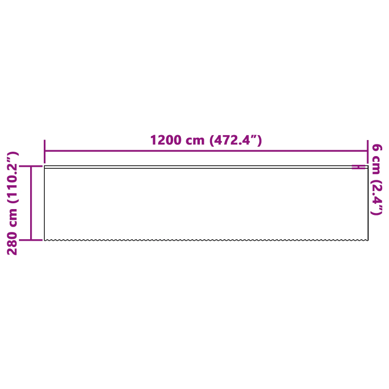 vidaXL Mežģīņu aizkars ar aizkariem Balts 280x1200cm Poliesters