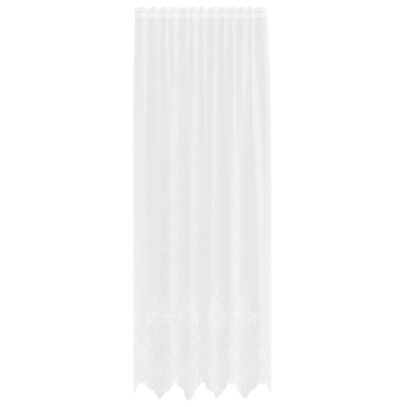 vidaXL Mežģīņu aizkars ar aizkariem Balts 280 x 150 cm Poliesters