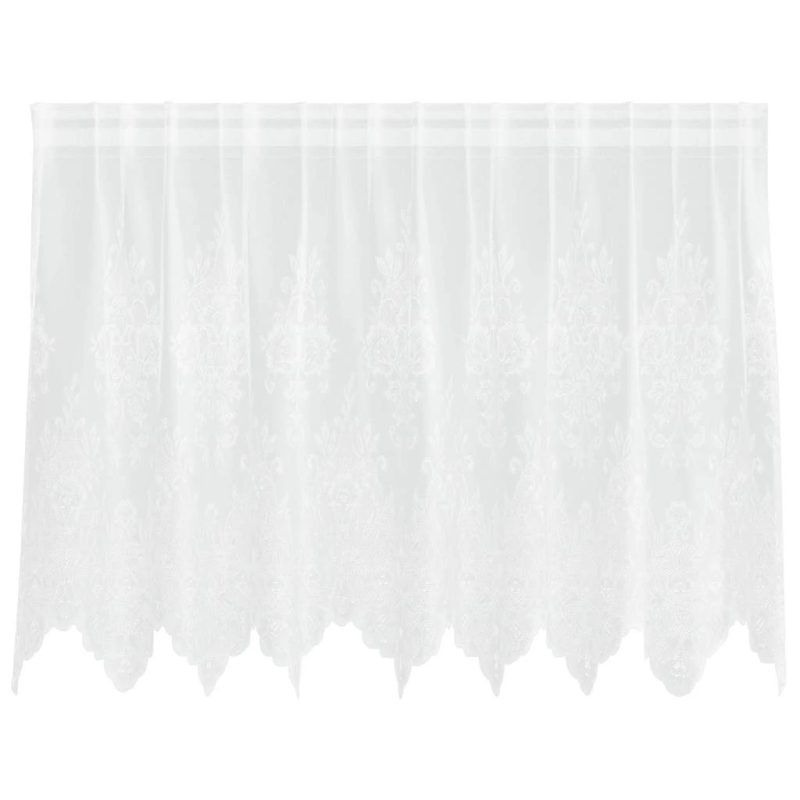 vidaXL Mežģīņu aizkars ar aizkariem Balts 100 x 200 cm Poliesters