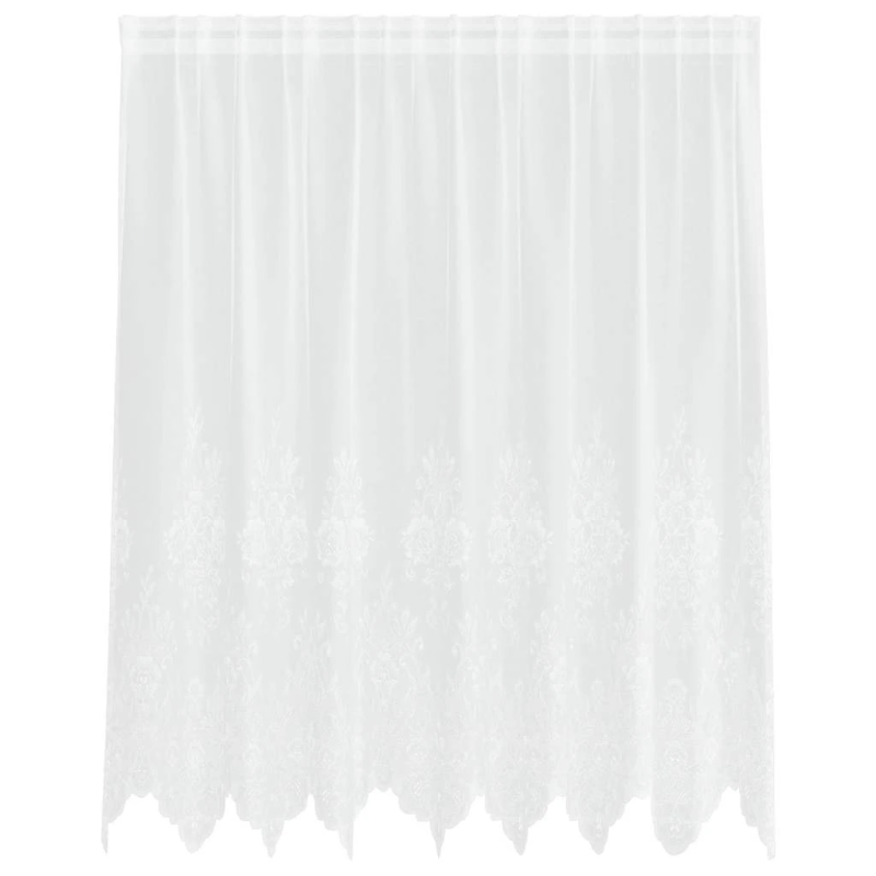 vidaXL Mežģīņu aizkars ar aizkariem Balts 140 x 200 cm Poliesters