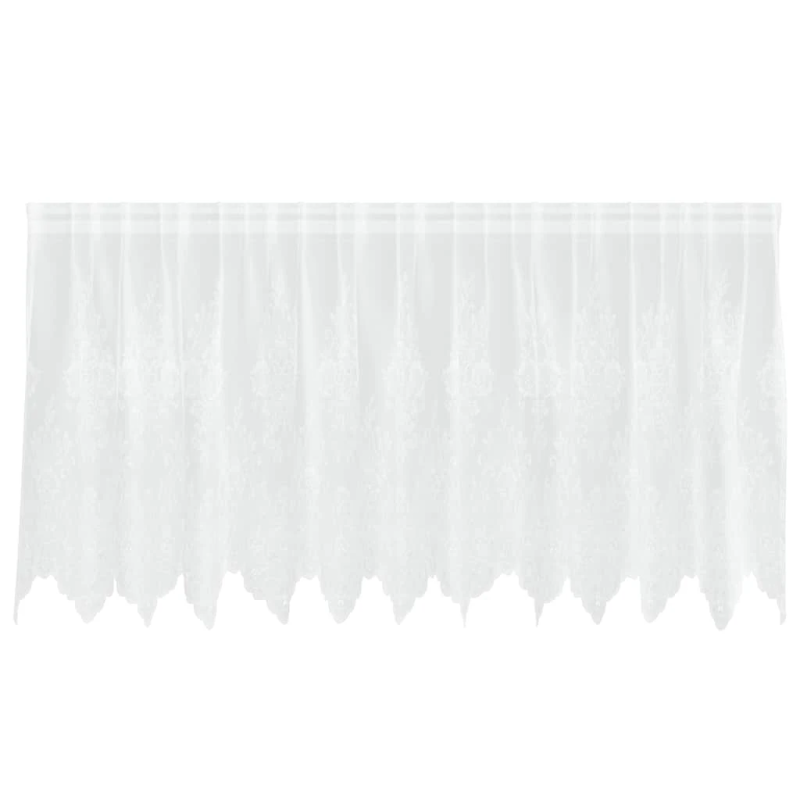 vidaXL Mežģīņu aizkars ar aizkariem Balts 80 x 300 cm Poliesters